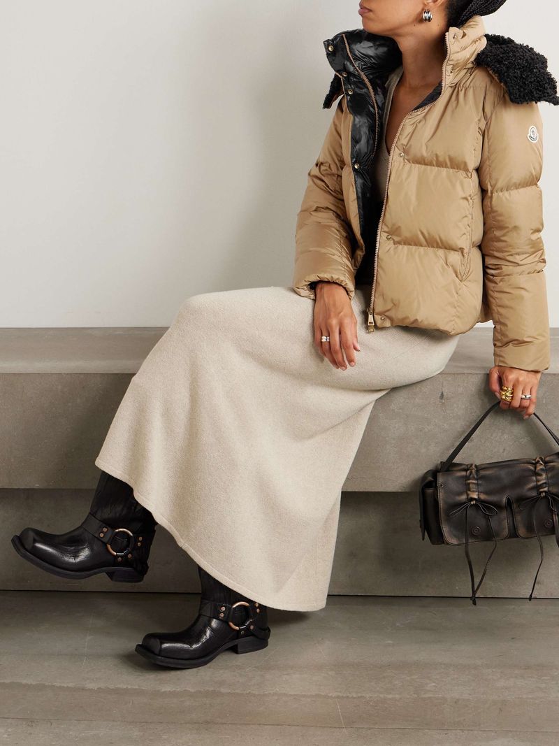 MONCLER Castelnou Fleece-Trimmed Shell Down Jacket