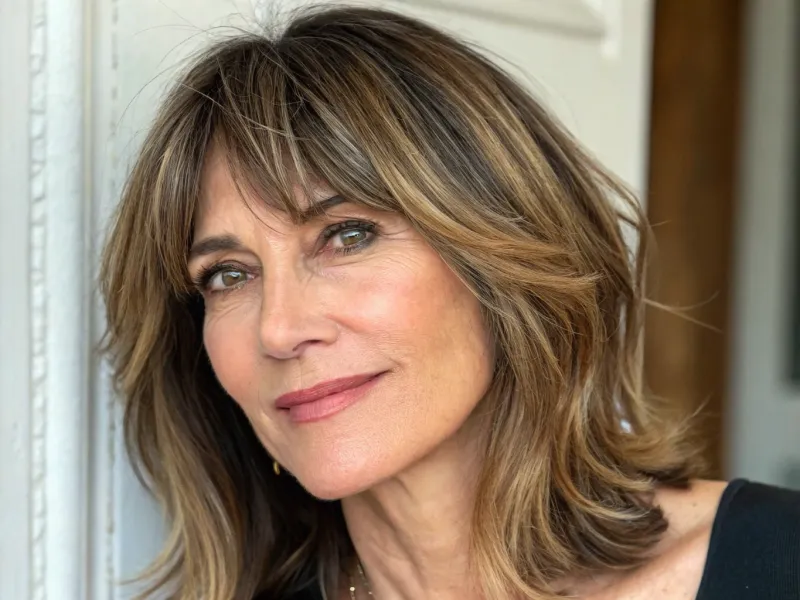 Mid-Length with Curtain Bangs