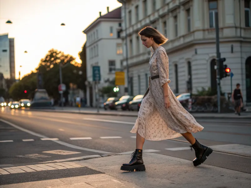 Midi Dress + Chunky Boots