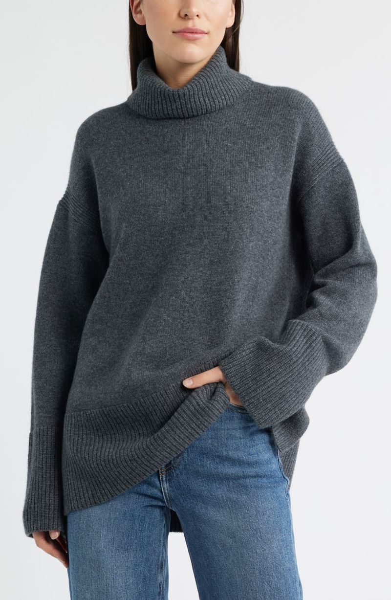 Nordstrom Oversized Cashmere Turtleneck Sweater