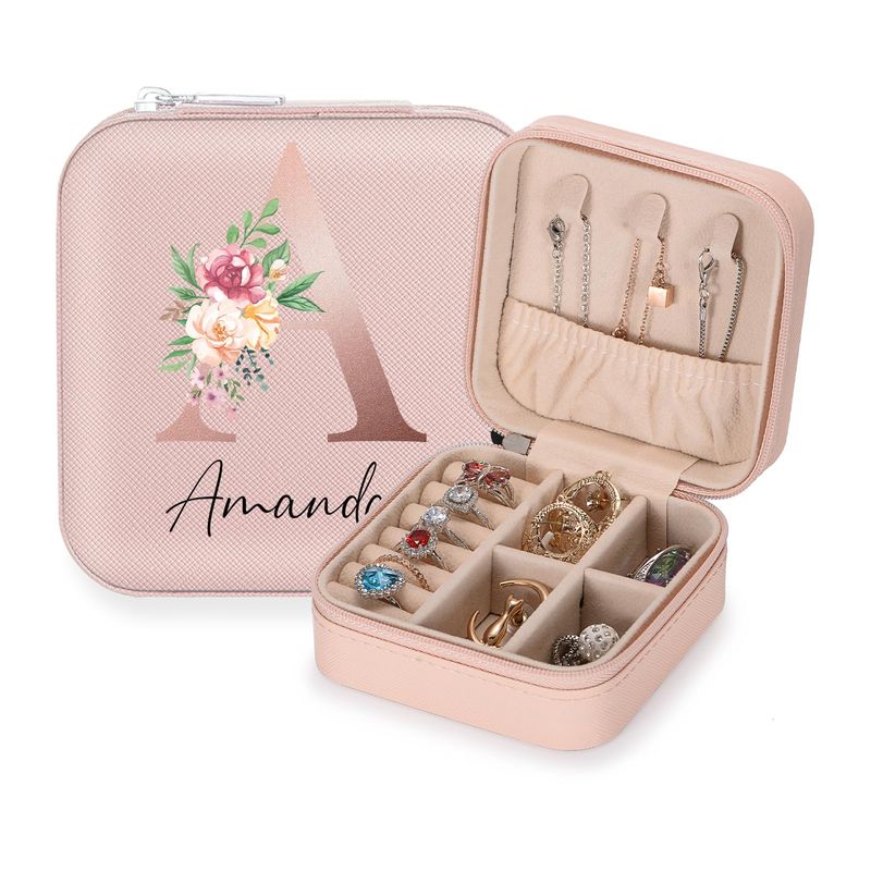 Personalized Jewelry (Initial Necklace or Travel Jewelry Case)