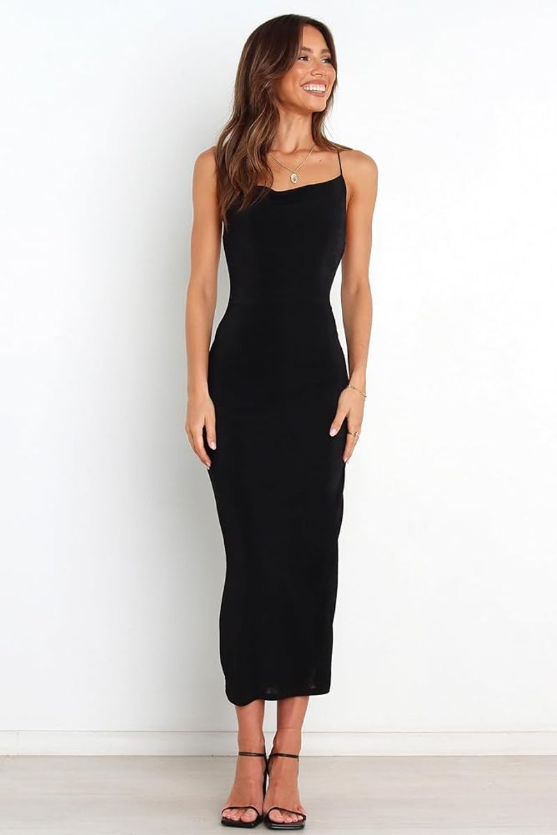 Petal & Pup Dixie Cowl Neck Midi Cocktail Dress