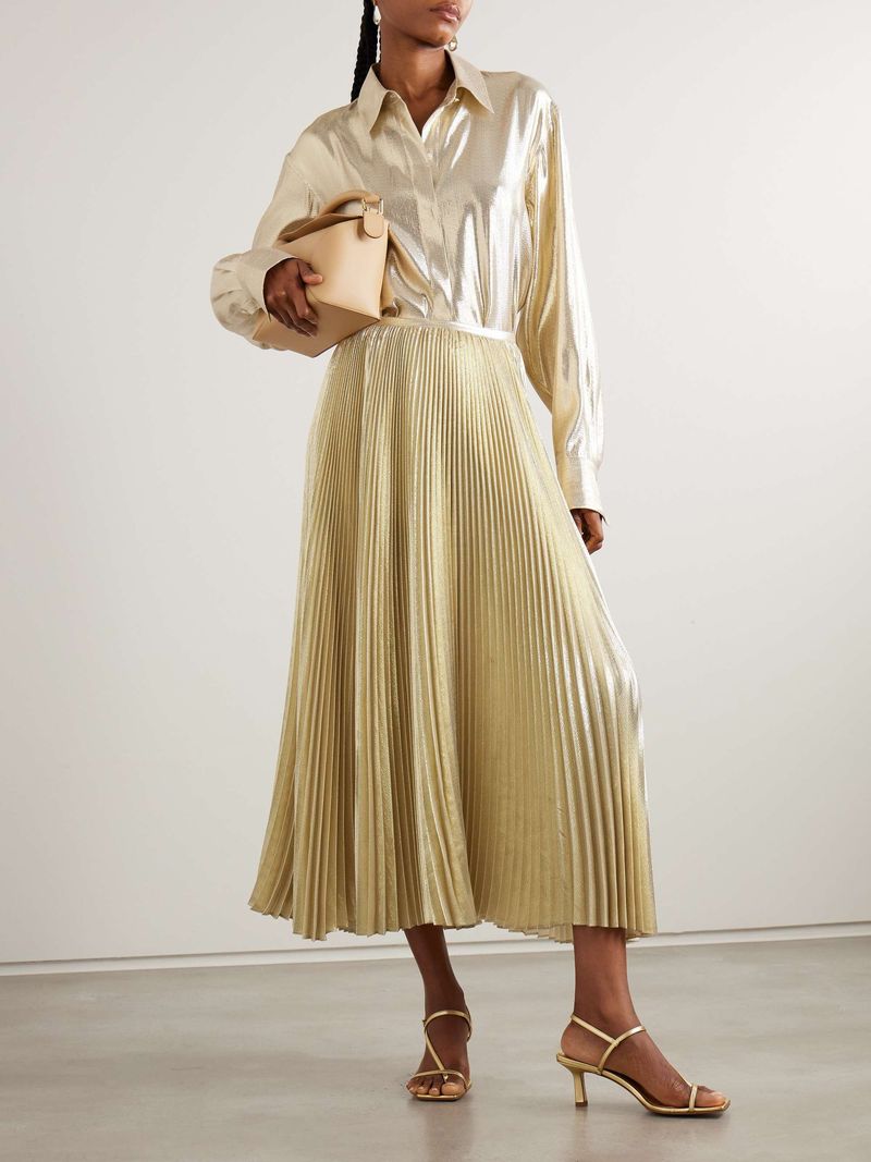 Pleated Midi Skirt