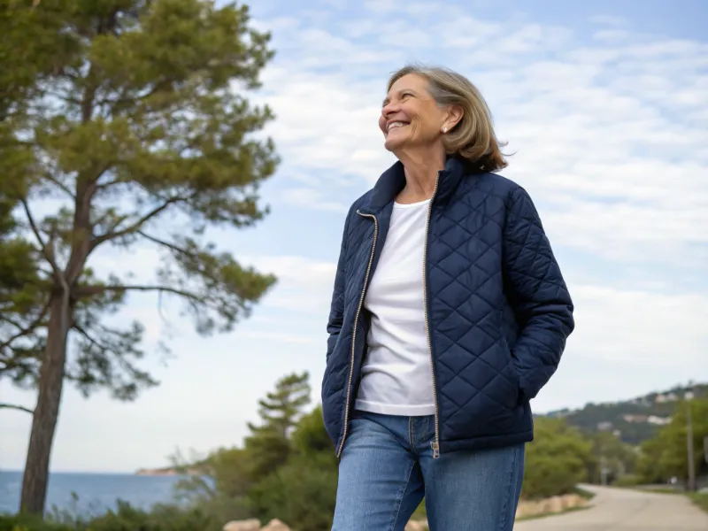 Quilted Jacket + Simple Tee + Jeans