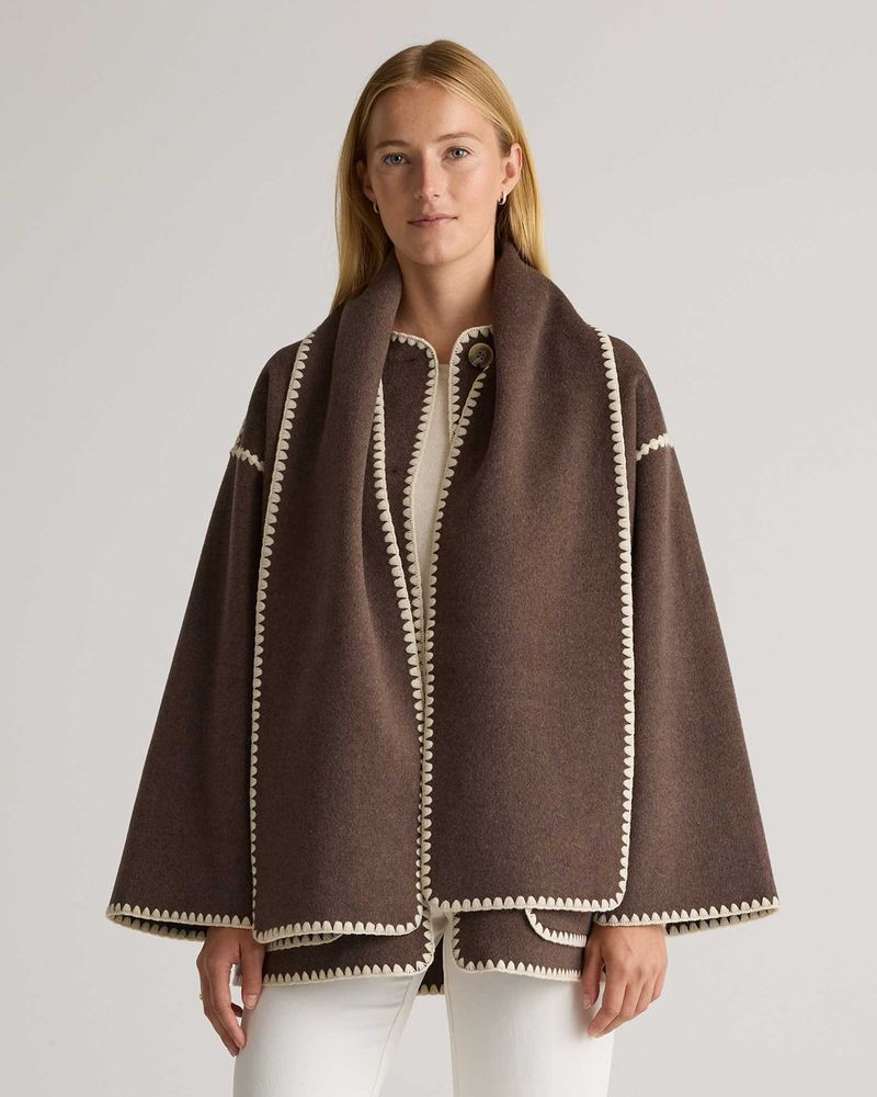 Quince Double-Faced Merino Wool Scarf Coat