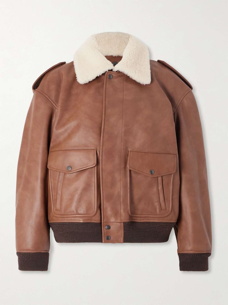 Saint Laurent – Shearling-Trimmed Aviator Jacket