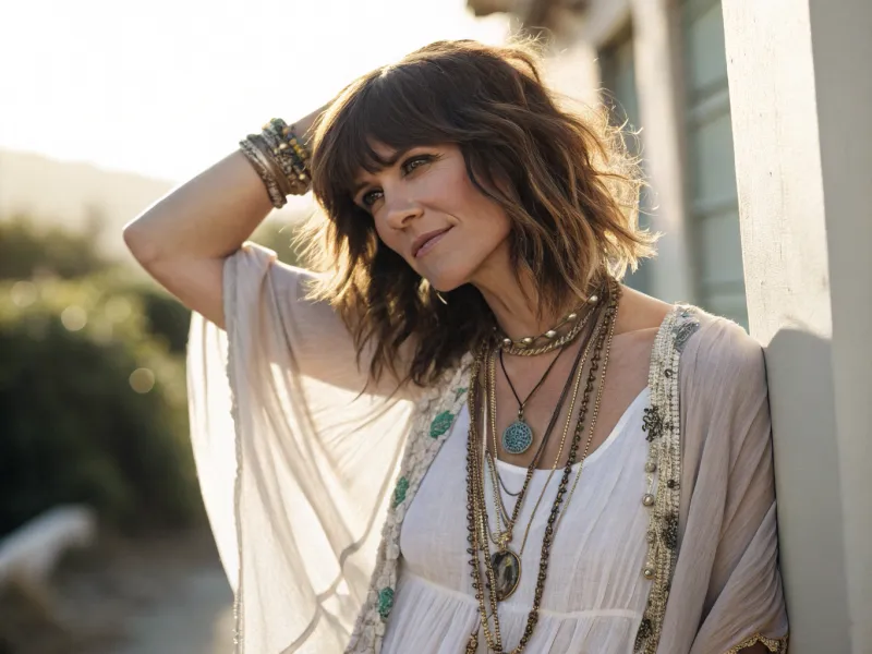 Shaggy Midi with Curtain Bangs