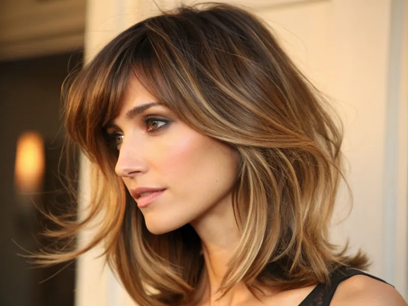 Side-Swept Bangs + Layered Lob