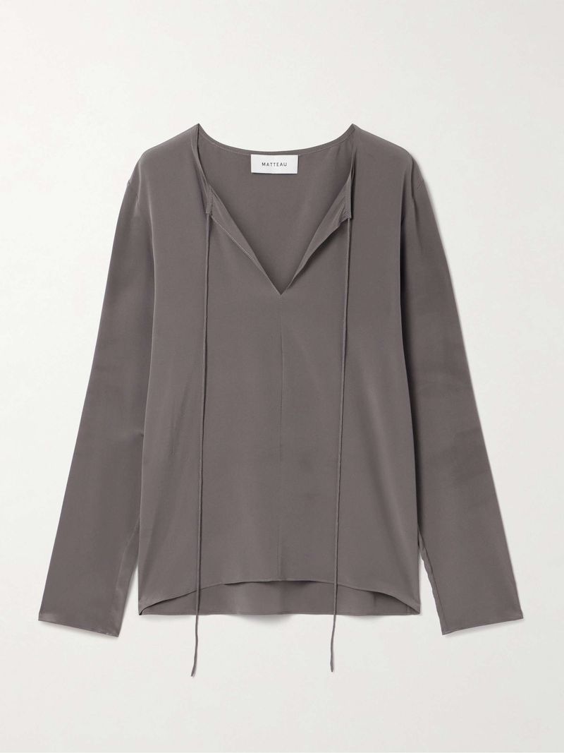 Silk Blouse with Long Sleeves