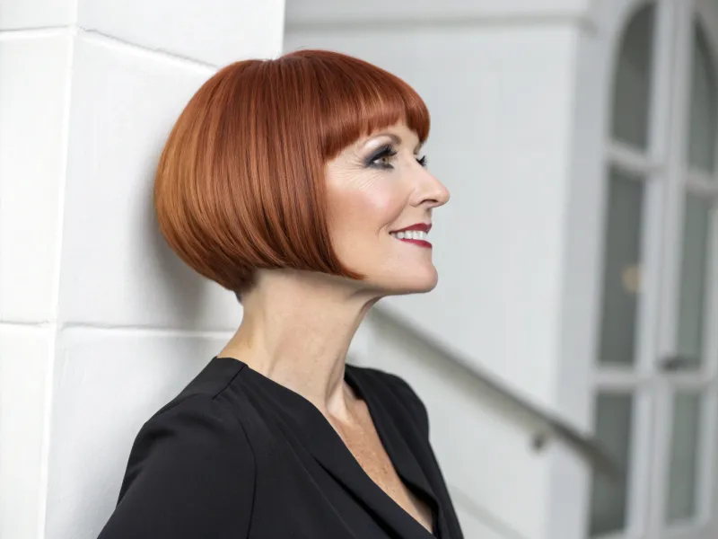 Sleek Blunt Cut Bob