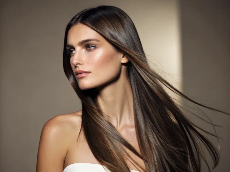 Sleek Center-Parted Long Hair