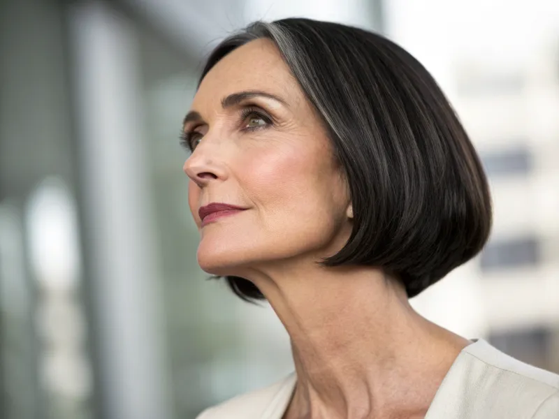 Sleek Middle Part Bob