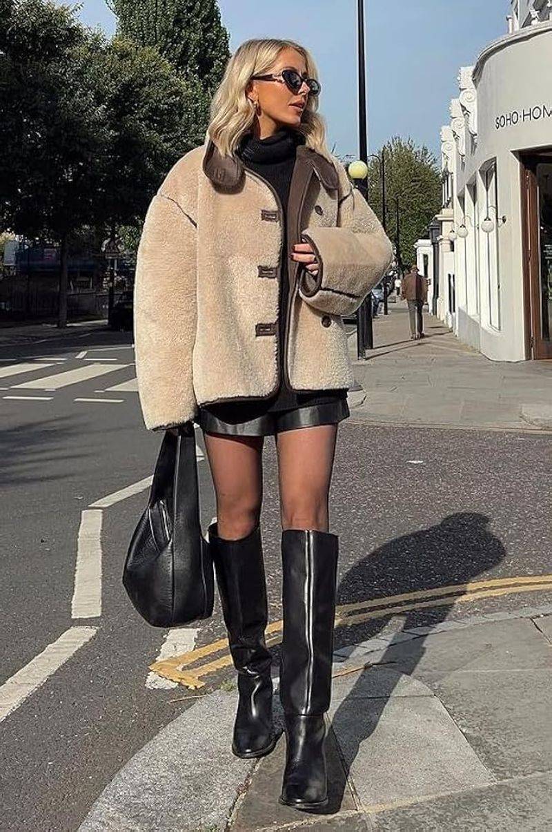 Tankaneo Faux-Fur Stand-Collar Jacket