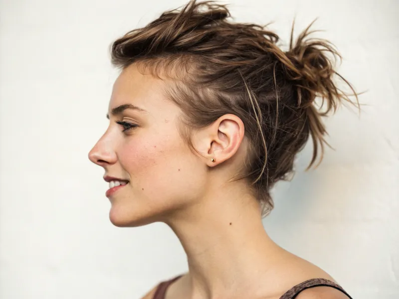Textured Mini-Messy Bun