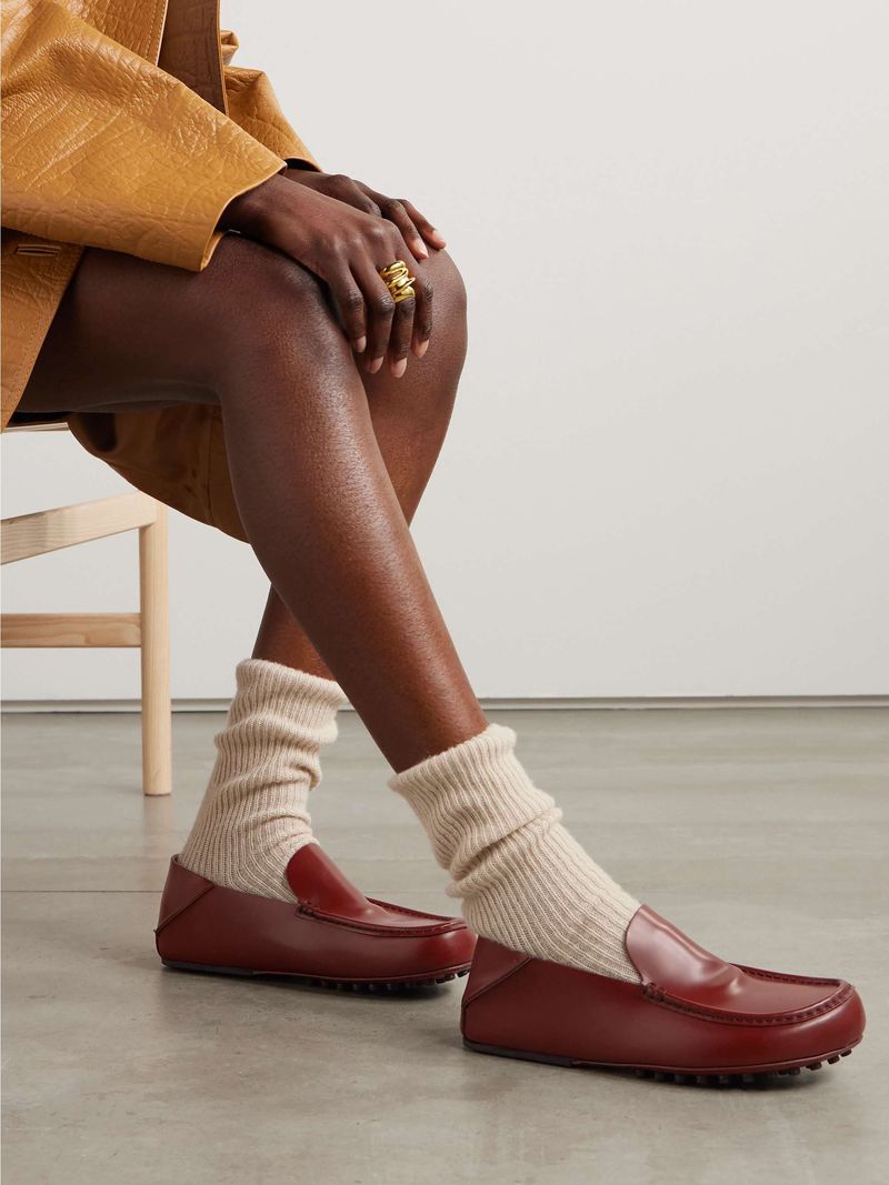 Tod's Slipper Collapsible-Heel Glossed-Leather Loafers