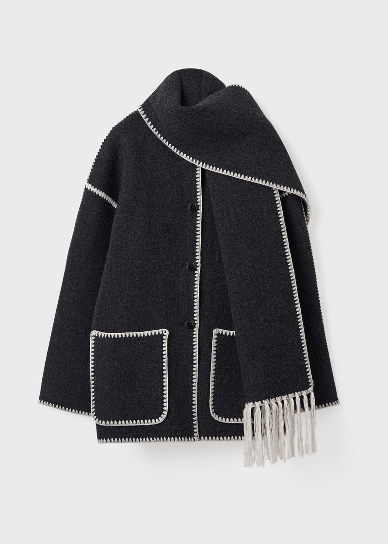 Toteme Chain-Stitch Wool-Blend Scarf Jacket