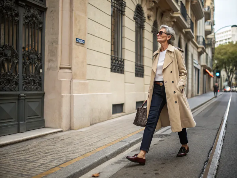 Trench Coat + Dark Denim