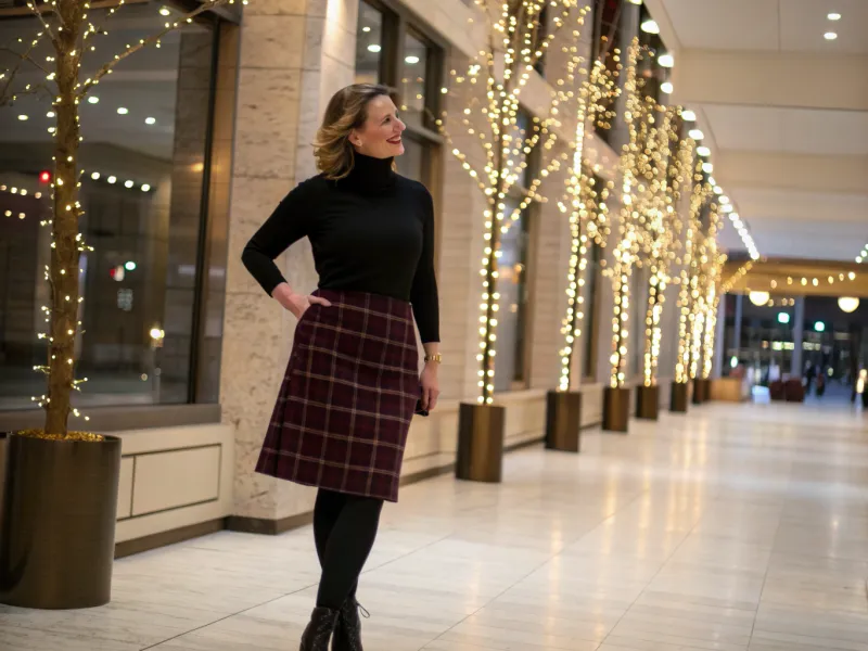 Turtleneck and Midi Skirt Combo