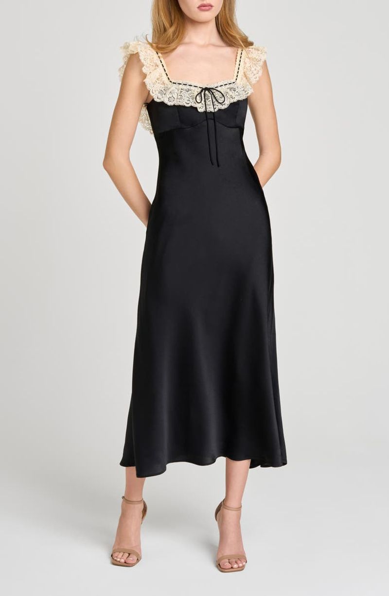 WAYF Ella Lace Trim Slipdress