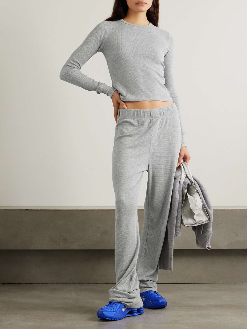 Waffle-Knit Henley & Pant Set