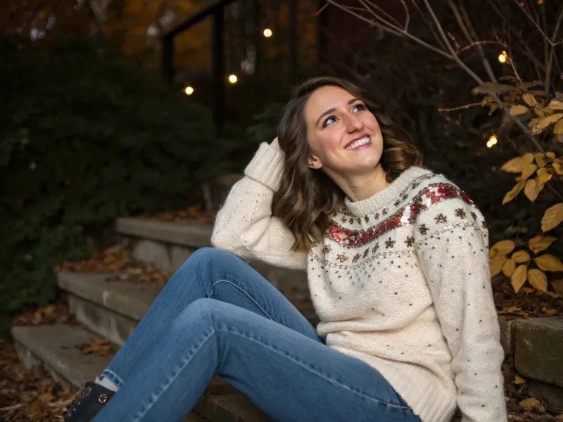 Wear a Festive Knit or Embellished Top