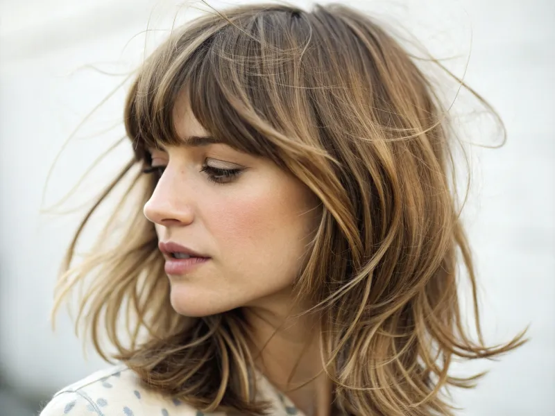 Wispy Bangs + Medium-Length Cut