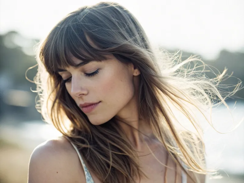 Wispy Bangs with Long Layers