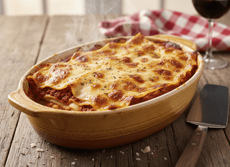 Lasagne al Forno – slow-baked layers that signal you're staying a while