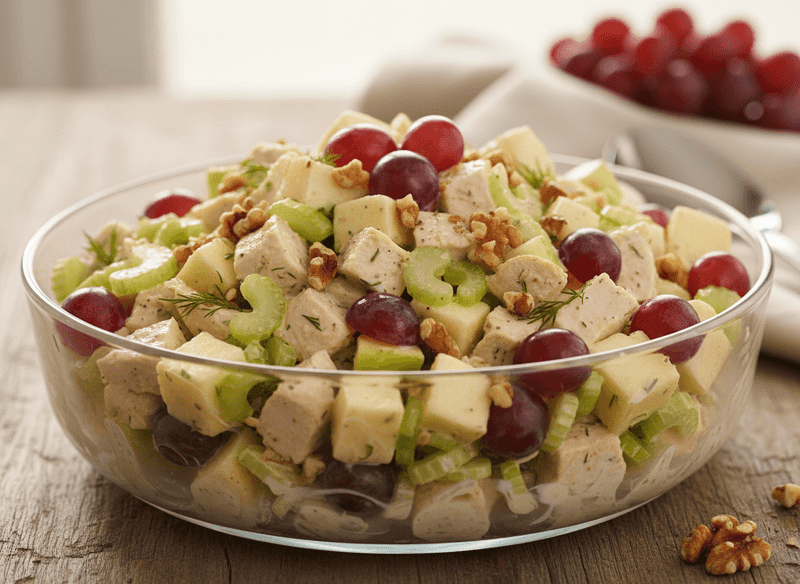 Chicken Waldorf-Inspired Salad with Celery, Grapes & Light Mayo