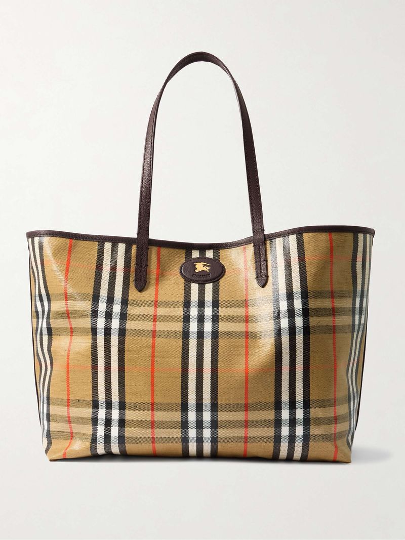 BURBERRY Highlands Checked Coated-Canvas Tote