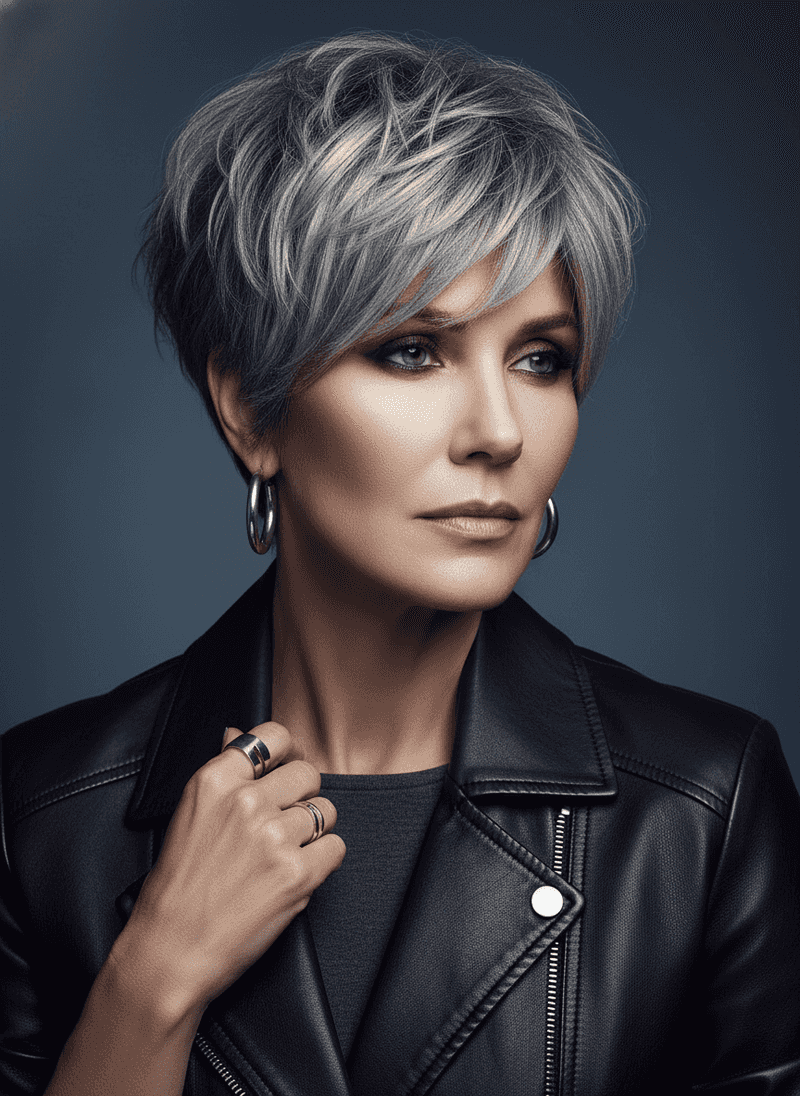 Bixie with Choppy Layers and Bangs