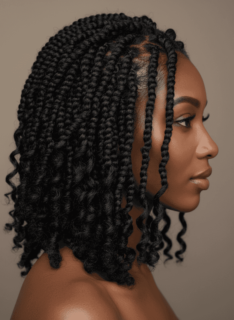Black Shoulder-Length Passion Twists