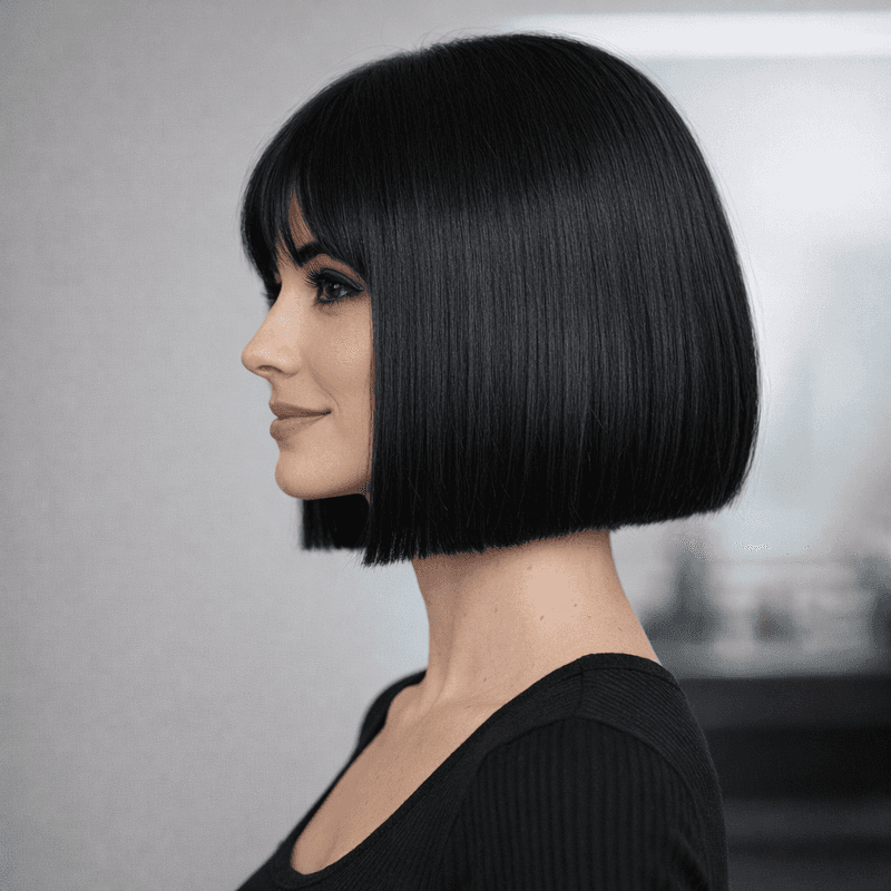 Blunt Bob (Chin-Length or Slightly Longer)