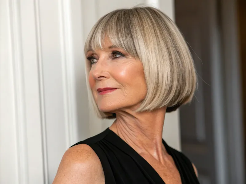 Blunt Cut at Collarbone Length