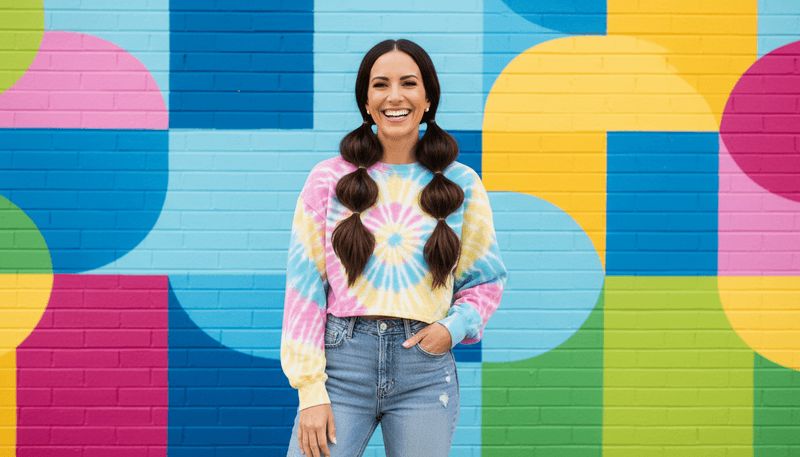 Bubble Ponytail with Multiple Elastics