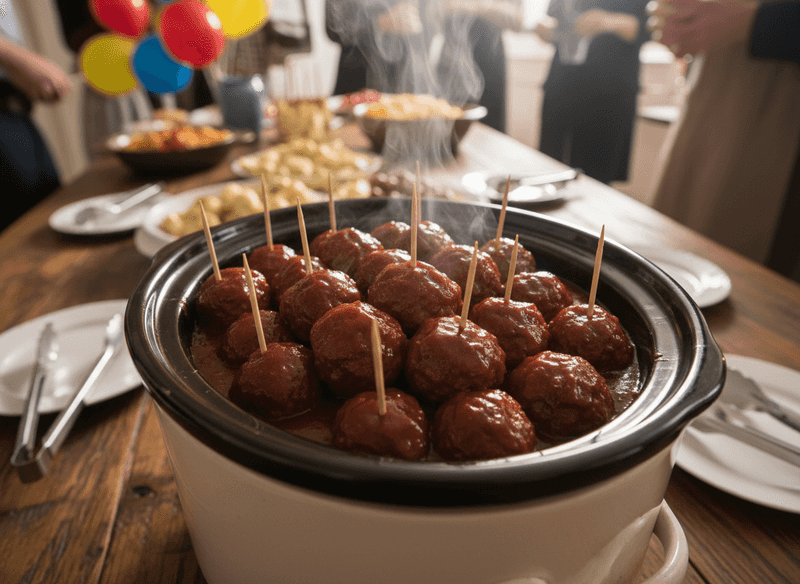 BBQ Meatball Crockpot Bites