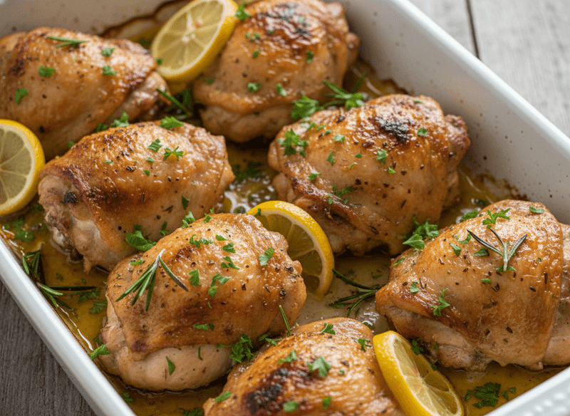 Baked Lemon Herb Chicken Thighs