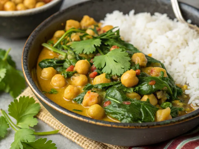 Chickpea and Spinach Curry