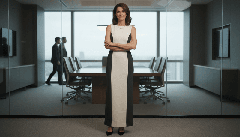 Column Dress with Strategic Paneling