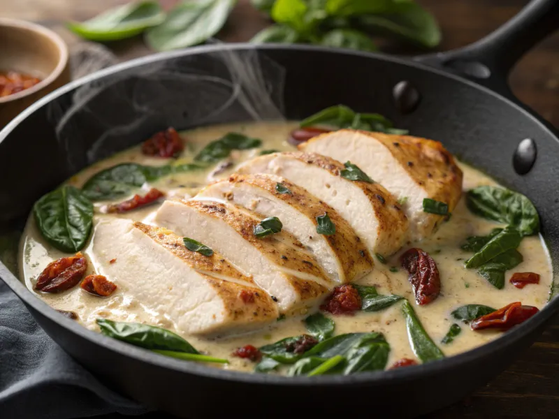 Creamy Tuscan Chicken (Light)