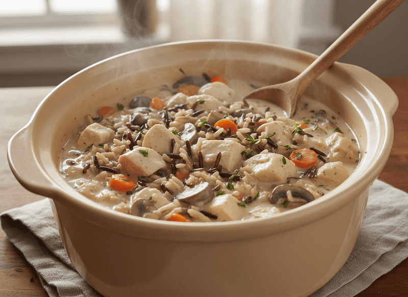Crock Pot Creamy Chicken & Wild Rice