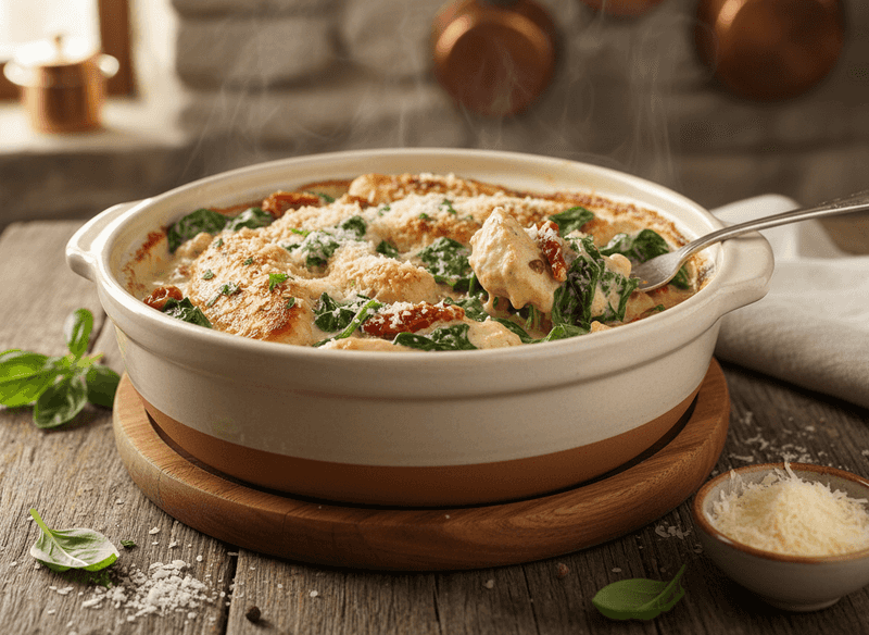 Crock Pot Creamy Tuscan Chicken with Spinach