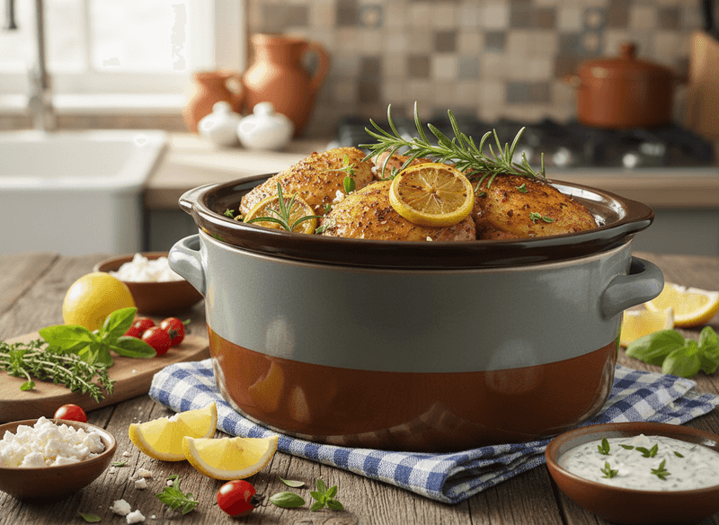 Crock Pot Lemon Herb Chicken Thighs