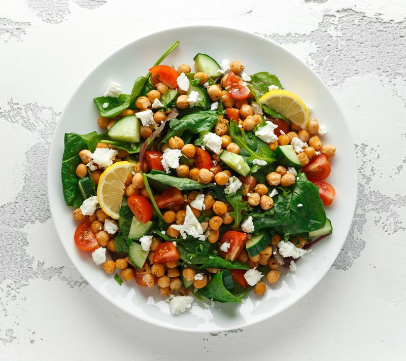 Cucumber Chickpea Salad with Feta & Lemon