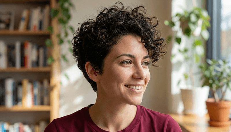 Curly Pixie with Volume