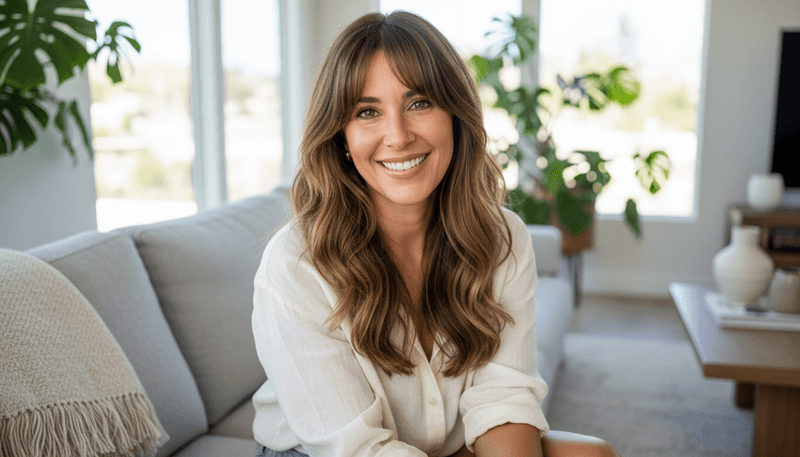 Curtain Bangs with Loose Waves