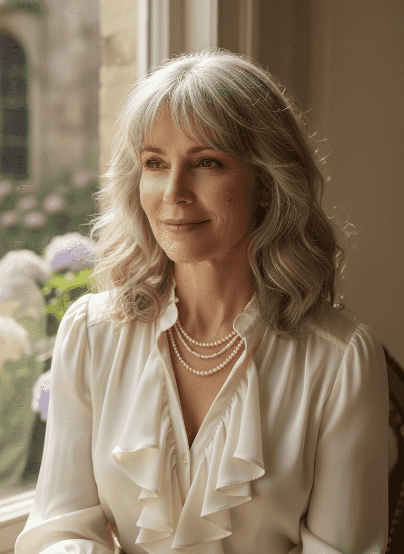 Curtain Bangs with Soft Waves