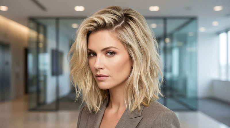 Deep Side Part with Root Lift Spray