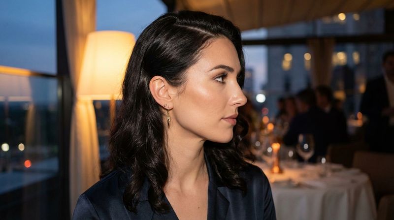 Deep Side Part with Tucked Hair