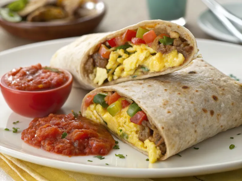 Egg White & Vegetable Breakfast Burrito